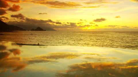 View of sea at sunset Stock Footage 57815361