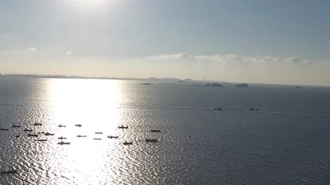  view of the sea with sunset Video stock 306040457