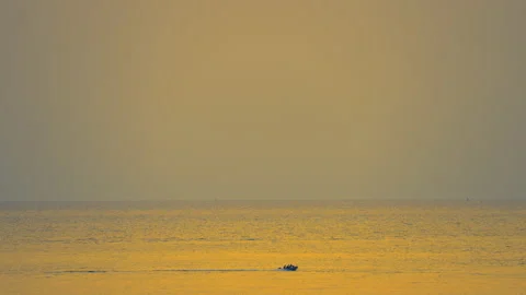 View of sea on sunset silhouette sky background Video stock 238768754