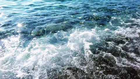 View of the sea waves at the beach Stock Footage 241096422