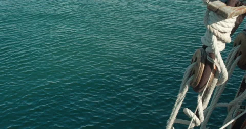 View of the sea waves from a sailing ship Video stock 142809708