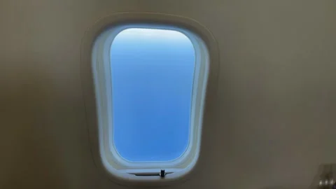 View on the sea from the window of the airplane 스톡 동영상 249352773