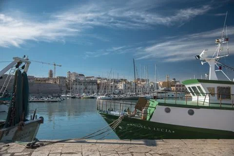 View of seafront Bisceglie in Puglia. Stock Photos
