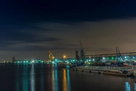 View of the seafront of Cape Town at night Stock Photos