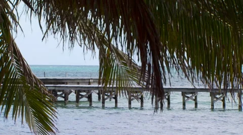 View of seascape and pier Stock Footage 57814696