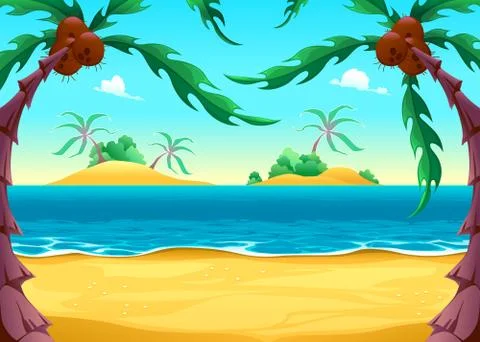 View on the seashore Stock-Illustration