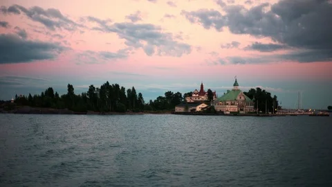 View of seaside hotels Stock Footage 94550438