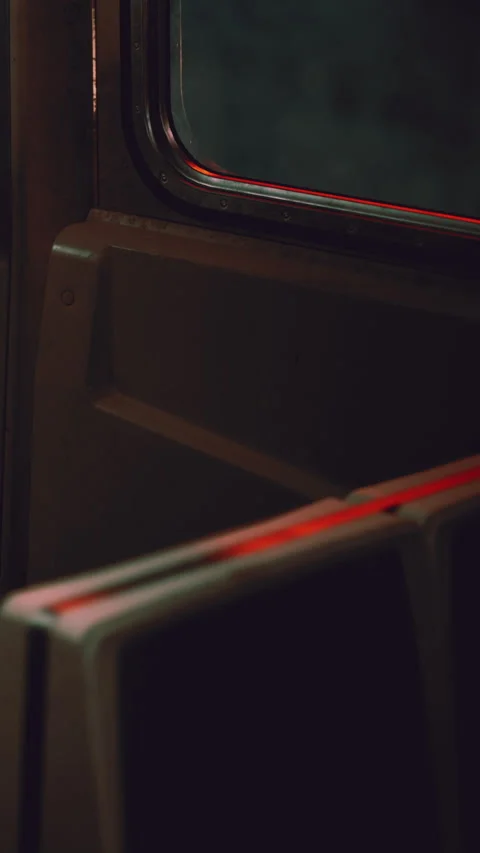 View from a seat inside a bus during the evening Stock Footage 335690370