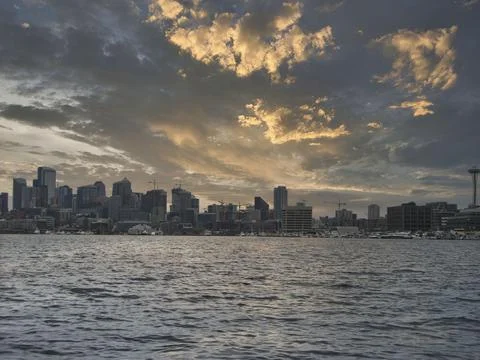 View to seattle from the boat at sumner Stock Photos