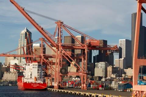 A view of the Seattle harbour Stock Photos