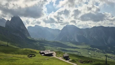 A view from Seceda - Odle - Val Gardena - Ortisei - Italy Stock Footage 280386419