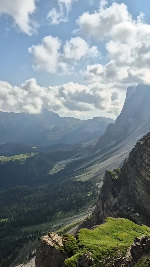 A view from Seceda - Odle - Val Gardena - Ortisei - Italy Stock Footage 280386481