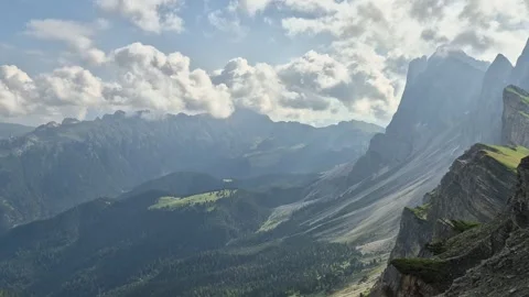 A view from Seceda - Odle - Val Gardena - Ortisei - Italy Stock Footage 280386484