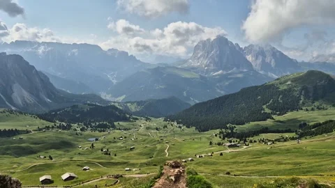 A view from Seceda - Odle - Val Gardena - Ortisei - Italy Stock Footage 280386595