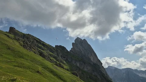 A view from Seceda - Odle - Val Gardena - Ortisei - Italy Stock Footage 280386751