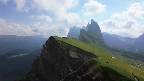 A view from Seceda - Odle - Val Gardena - Ortisei - Italy Stock Footage 288085071