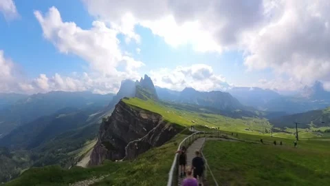 A view from Seceda - Odle - Val Gardena - Ortisei - Italy Stock Footage 291417242