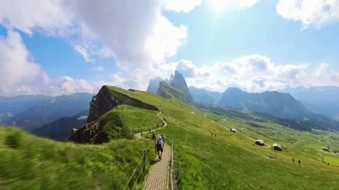 A view from Seceda - Odle - Val Gardena - Ortisei - Italy Stock Footage 291417382