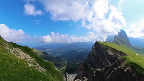 A view from Seceda - Odle - Val Gardena - Ortisei - Italy Stock Footage 291417616