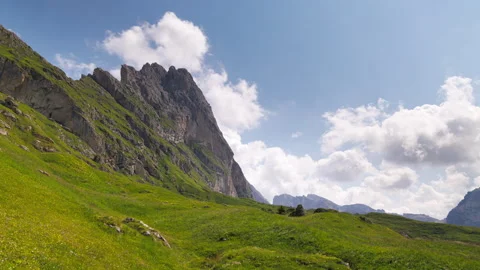 A view from Seceda - Odle - Val Gardena - Ortisei - Italy - Timelapse Video stock 293189767