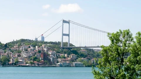 View Of Second Bosphorus Bridge (Fatih Sultan Mehmet Bridge), Istanbul, Turkey Stock Footage 242773123