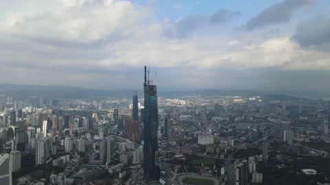 View of the second highest skyscrapers in the World Stock Footage 163253858