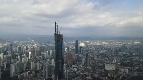 View of the second highest skyscrapers in the World Stock Footage 163253868