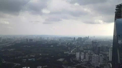 View of the second highest skyscrapers in the World Stock Footage 163253870
