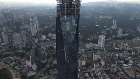 View of the second highest skyscrapers in the World Stock Footage 163253884