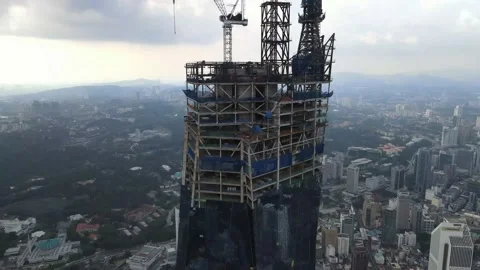 View of the second highest skyscrapers in the World Stock Footage 163253915