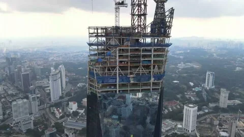 View of the second highest skyscrapers in the World Stock Footage 163253965