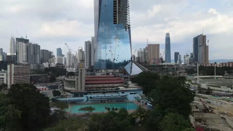 View of the second highest skyscrapers in the World Stock Footage 163253967