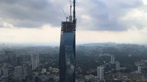 View of the second highest skyscrapers in the World Stock Footage 163253973