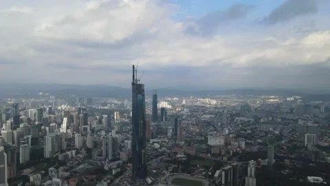 View of the second highest skyscrapers in the World Stock Footage 163253976