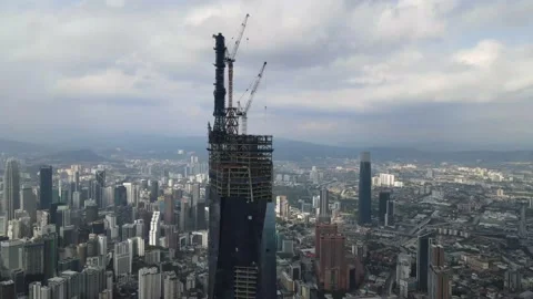 View of the second highest skyscrapers in the World Stock Footage 163254002