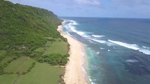 View of the secret beach in bali Stock Footage 147580349