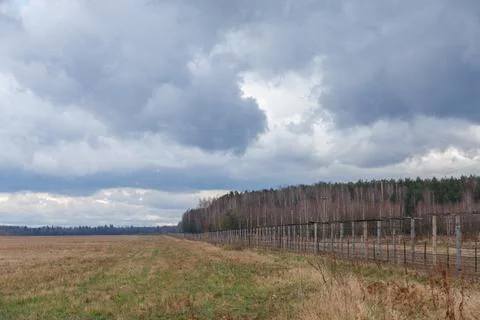 View of the section of the state border Stock Photos