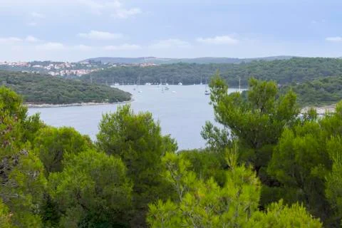 View on see shore Stock Photos