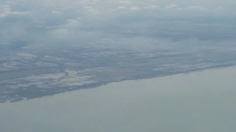 The View Seen From The Airplane Window Stock Footage 244856114