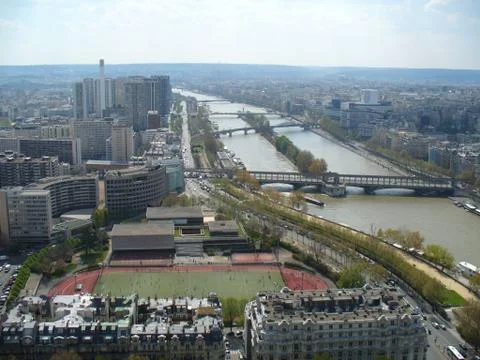 The view on Seina in Paris Stock Photos