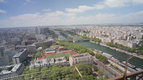 View of Seine River from Eiffel Tower, Paris Stock Footage 313857101