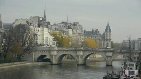 View of the seine river, paris Video stock 14831175