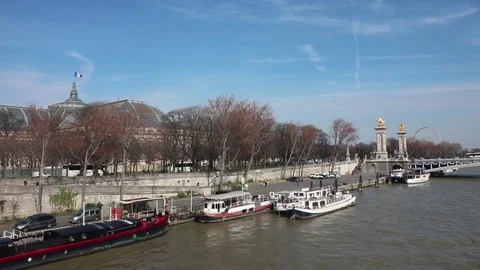 View of the seine river in Paris Stock Footage 74518484