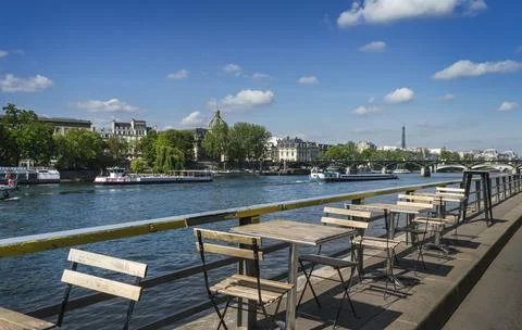 View of the Seine river. Stock Photos