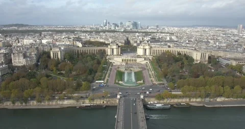 View of Seine River from the top of the Eiffel Tower Stock Footage 244196847