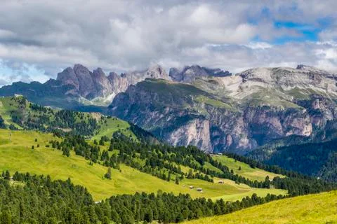 View from Sella Pass in the Dolomites Stock Photos