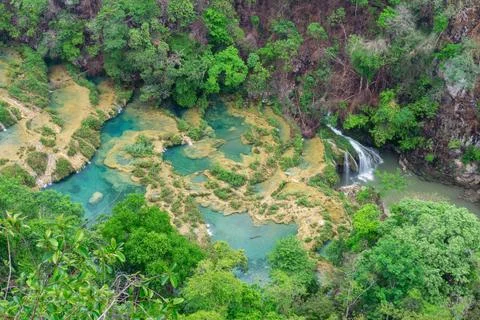 View of Semuc Champey in Guatemala Stock Photos