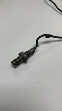 View of sensor and cable broken, black colour part Stock Photos