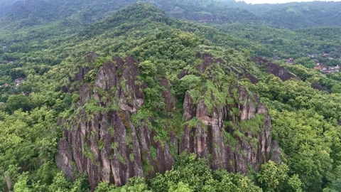 View from Sepikul mount in Central Java, Indonesia. The mountain with andesite Stock Footage 303804793