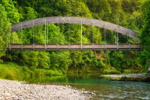 View of the Serio Bridge Stockfoto's